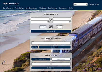 Amtrak Site Home