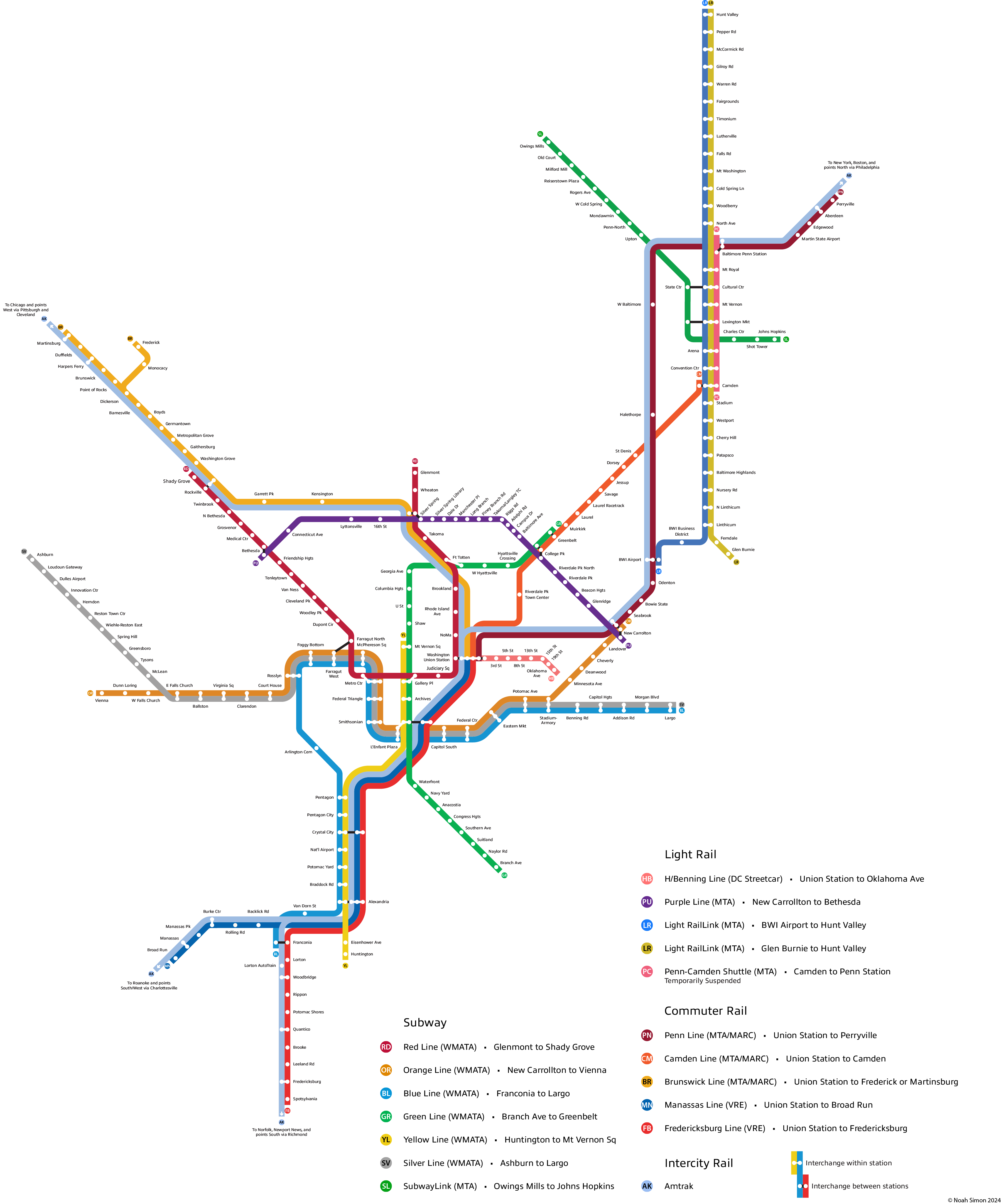 DC and Baltimore Rail Map