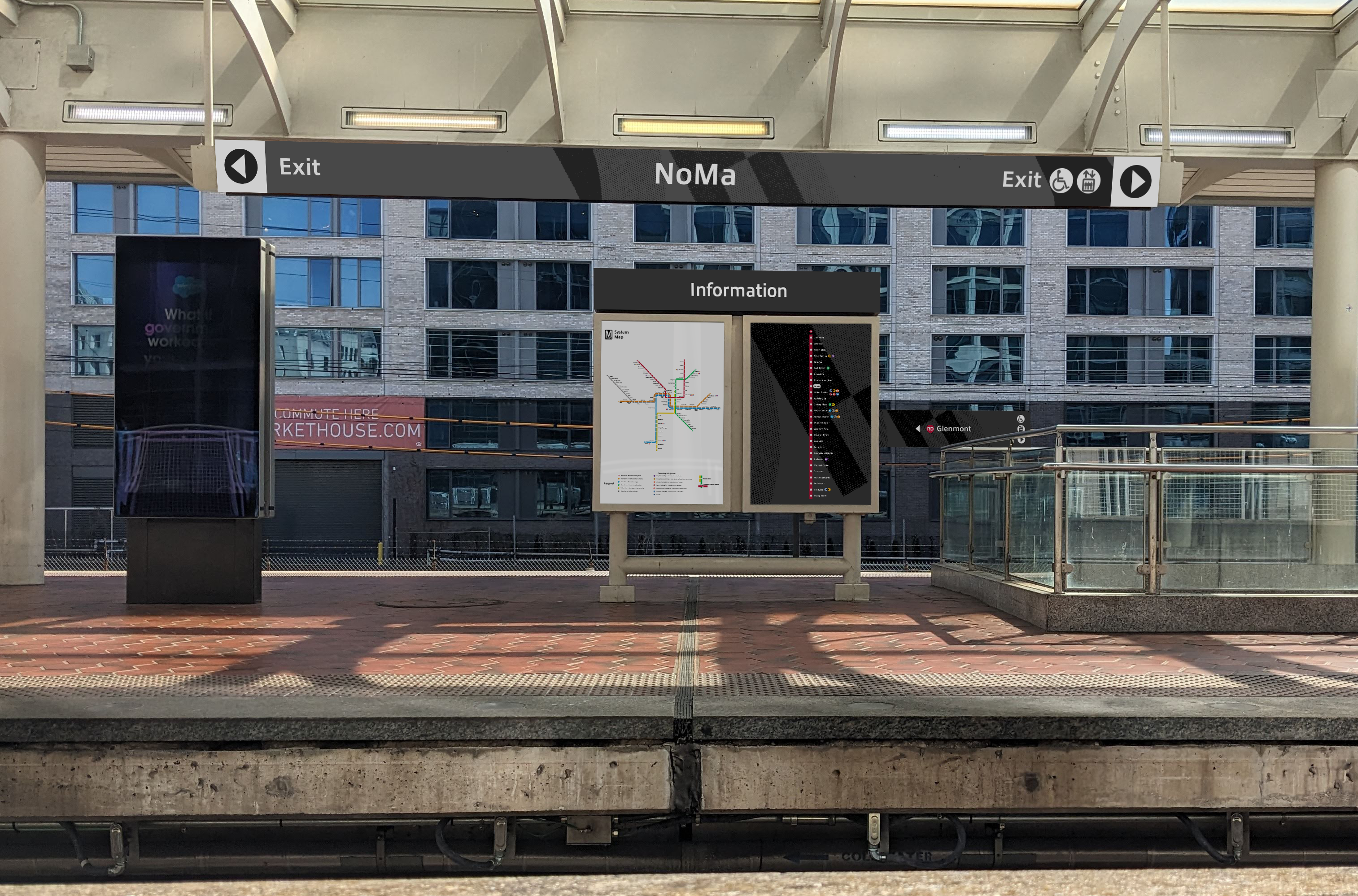 Station platform signage