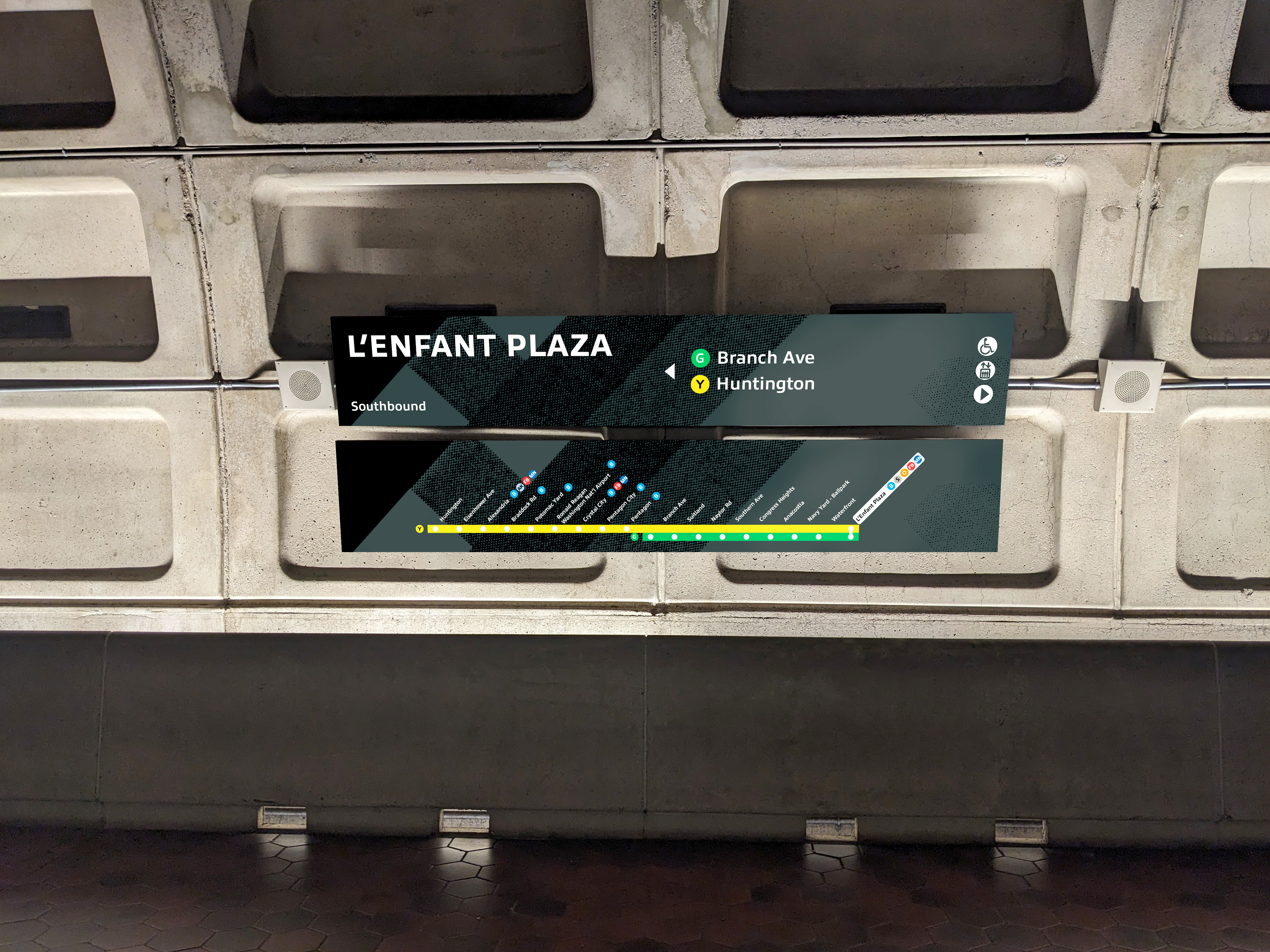 Station platform signage