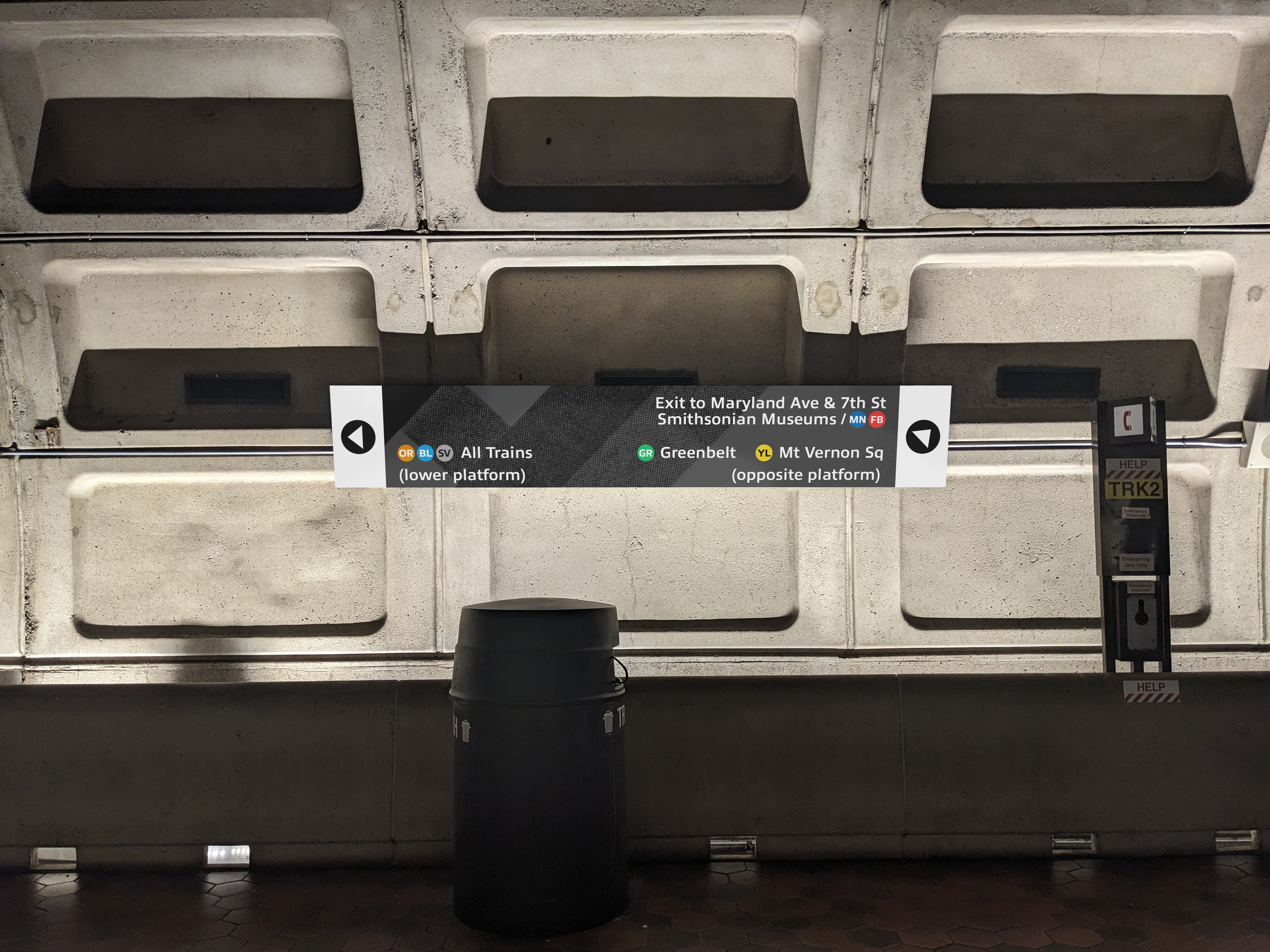 Station platform signage