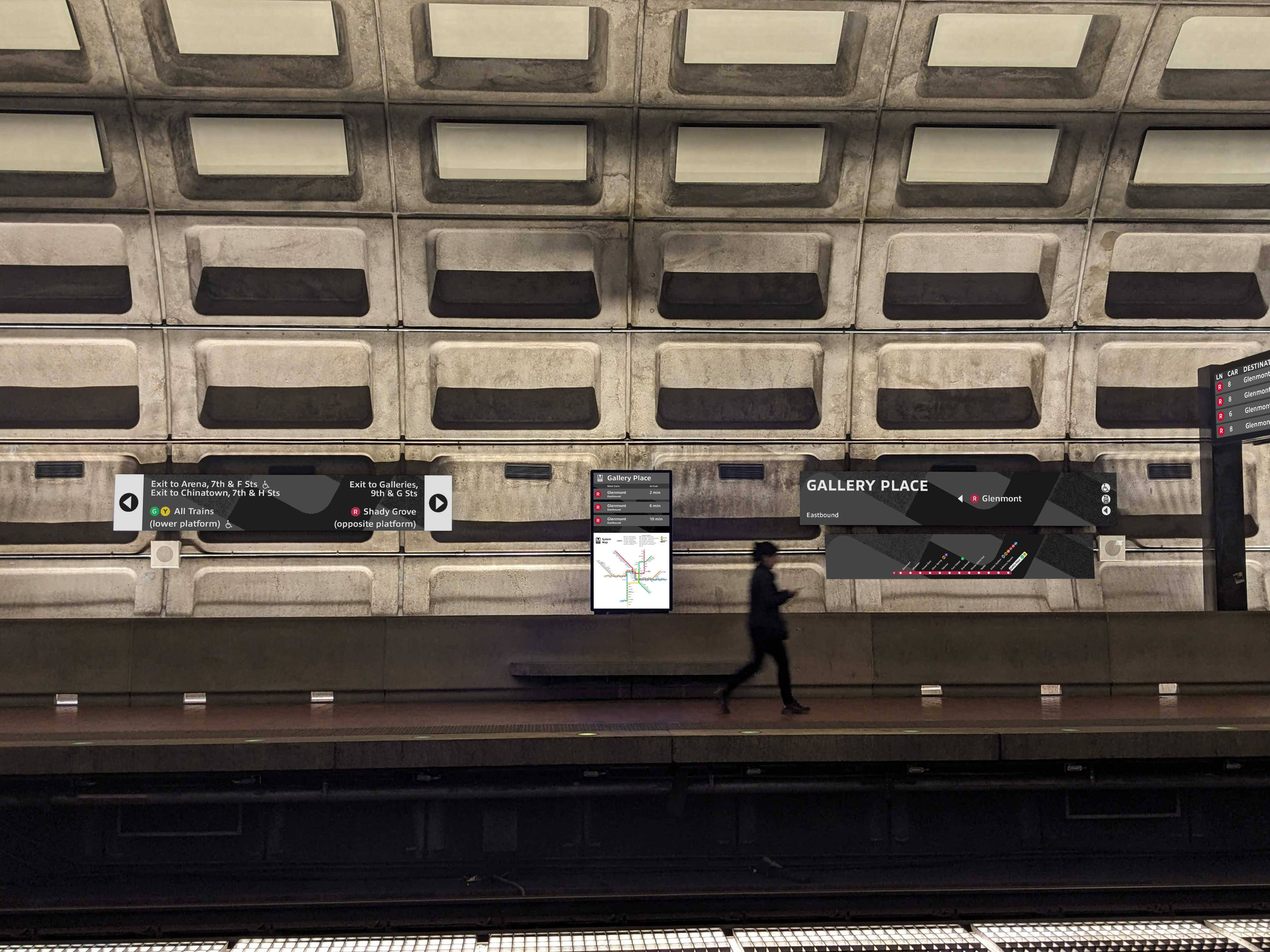 Station platform signage