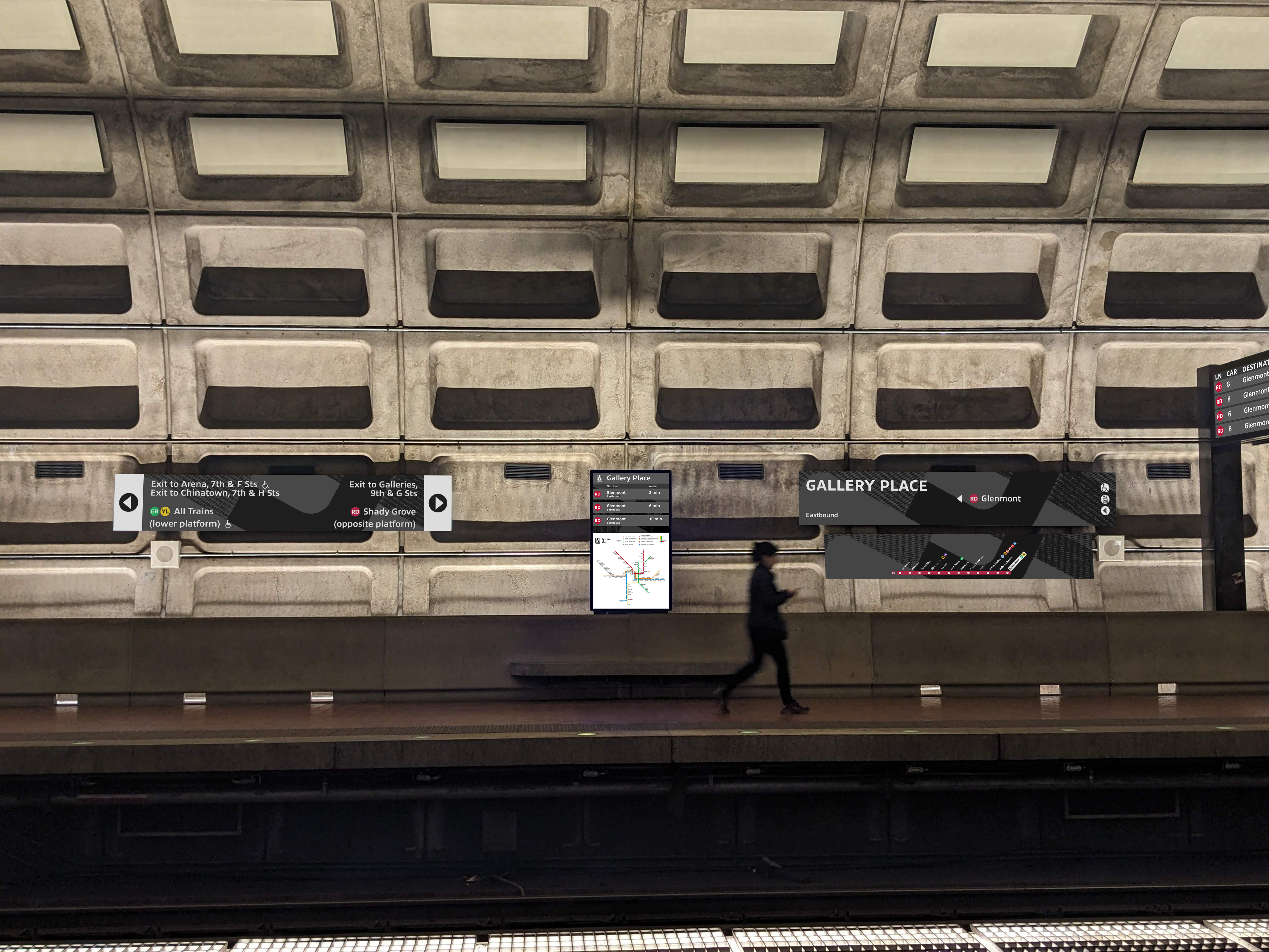 Station platform signage