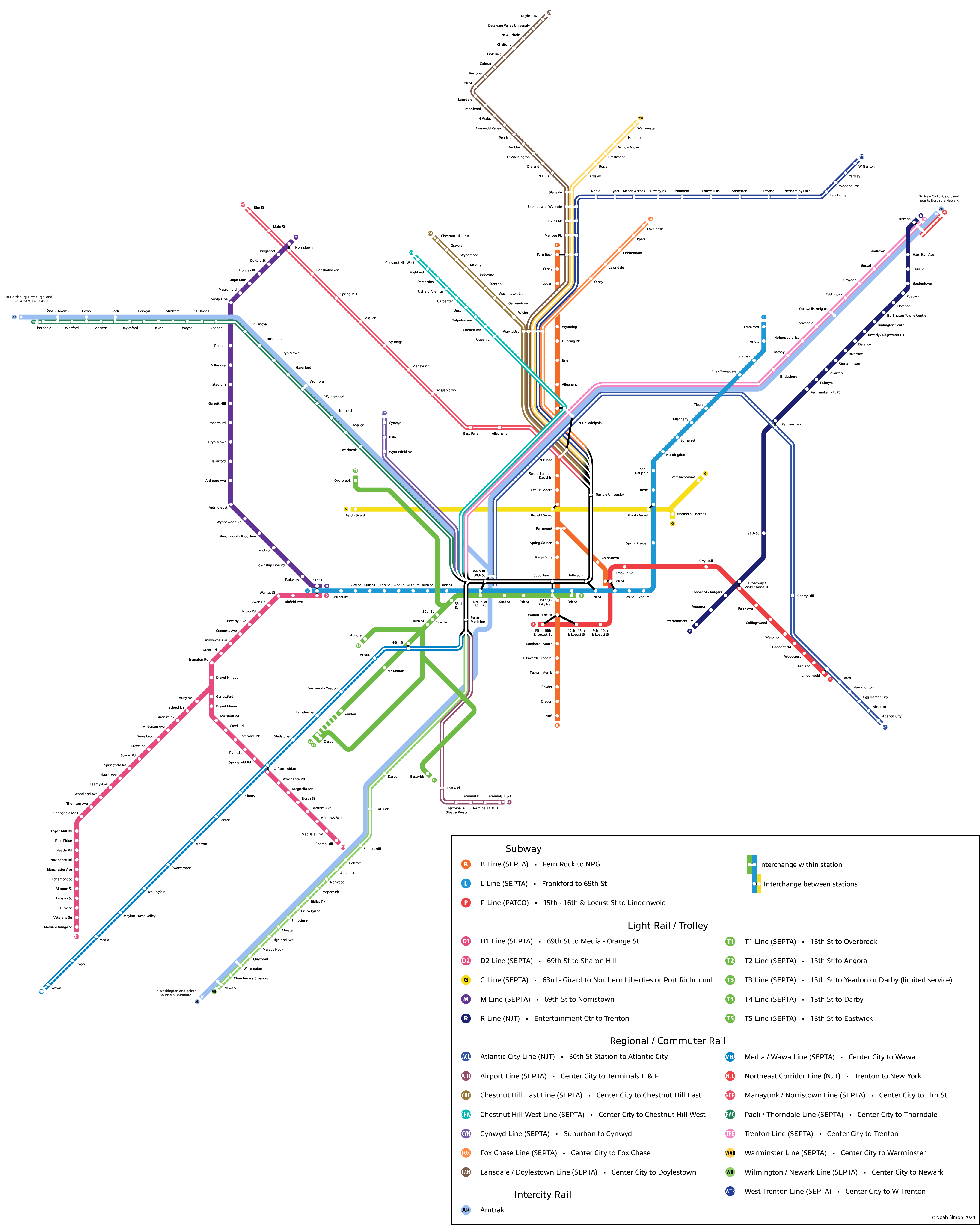 Philadelphia Rail Map